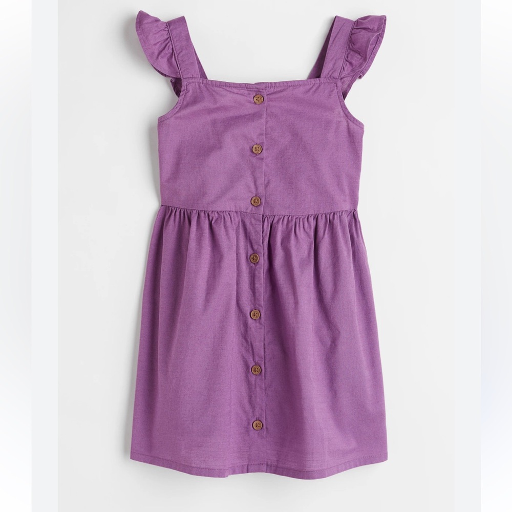 Girls' Purple Button-Front Sundress